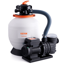 sand filter system for above ground pools with 3/4hp pump, 3000gph flow, 6-way valve