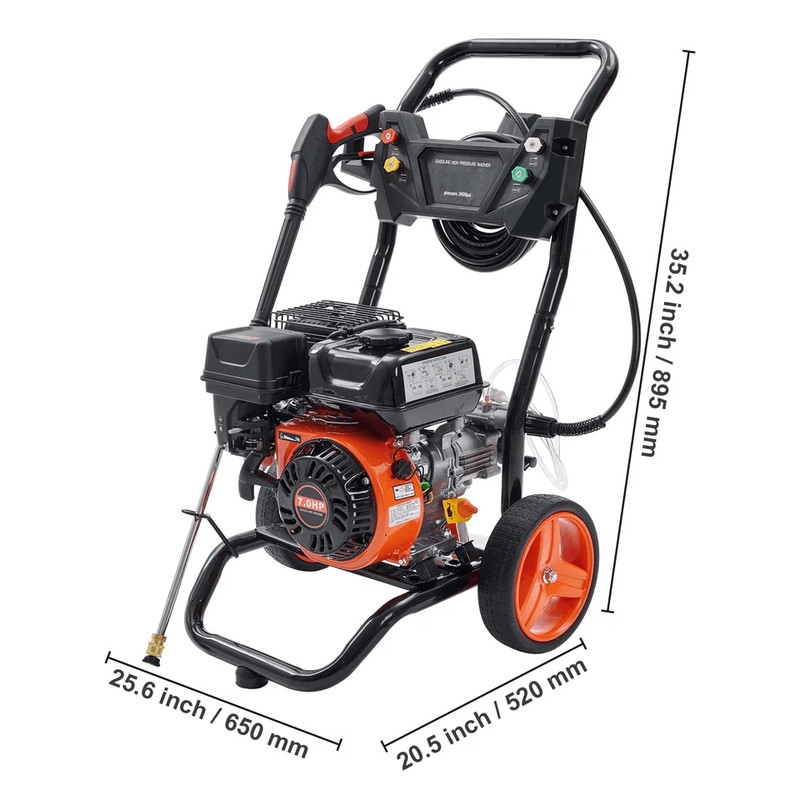 Gas Powered Pressure Washer 5 Nozzles HeavyDuty Outdoor Cleaning Machine 3