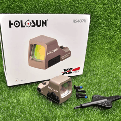 holosun classic open reflex red dot sight 6 moa dot fde – hs407k x2 durable subcompact optic for concealed carry