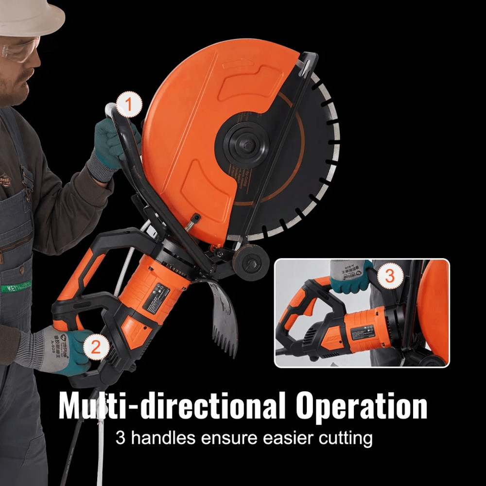 Electric Concrete Saw WetDry Cutter With Water Pump  Blade Heavy Duty Masonry Cutting Tool For Bric 5