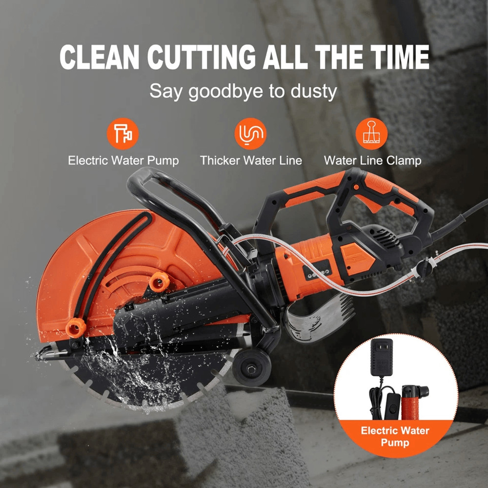 Electric Concrete Saw WetDry Cutter With Water Pump  Blade Heavy Duty Masonry Cutting Tool For Bric 2