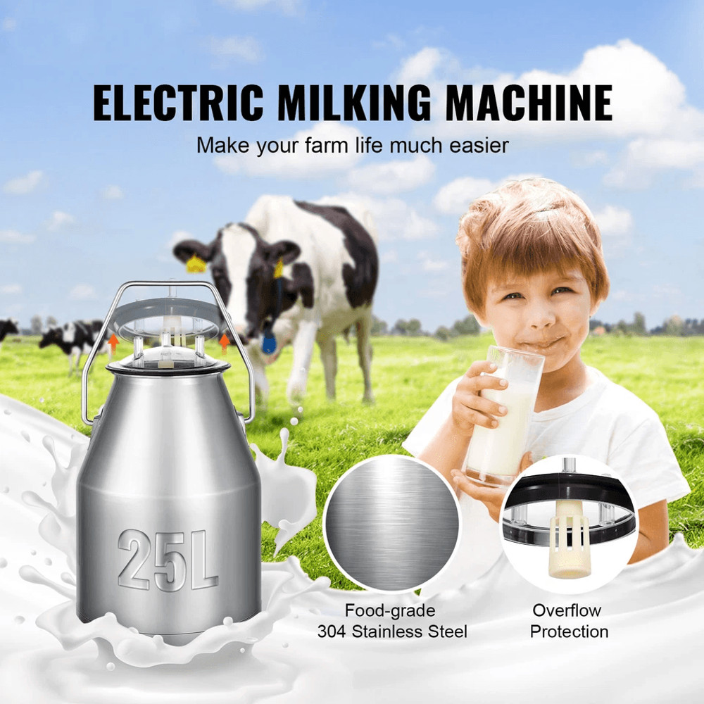 Electric Cow Milking Machine Stainless Steel Milking Equipment With Pulsation System 5