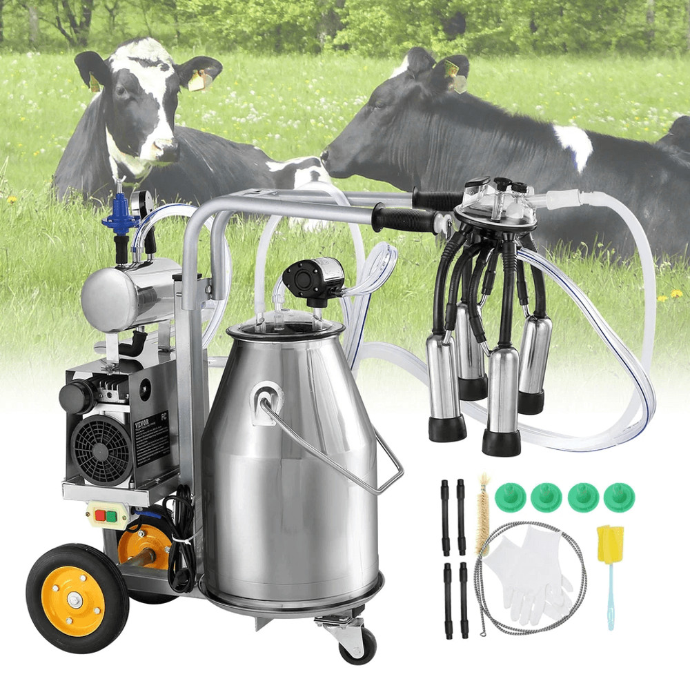 Electric Cow Milking Machine Stainless Steel Milking Equipment With Pulsation System 0