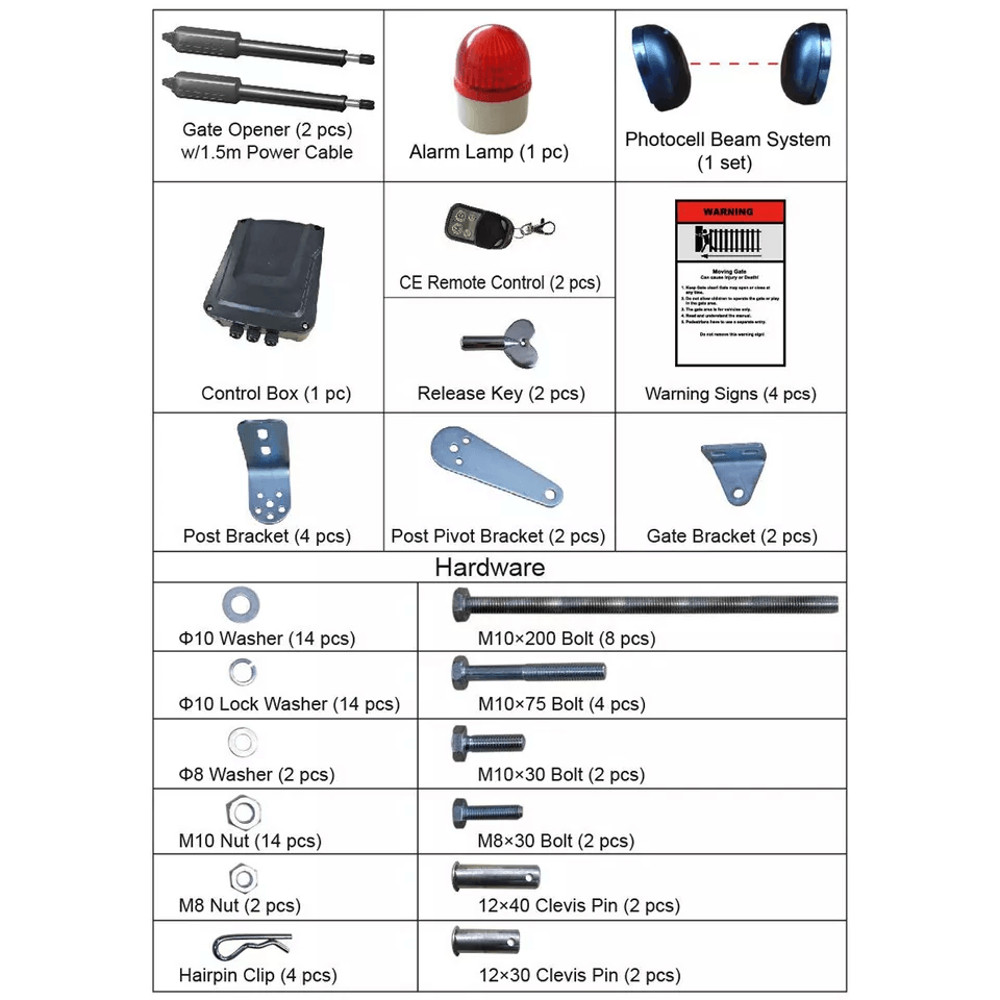 Dual Swing Gate Opener Heavy Duty Automatic Gate Operator For Gates 5