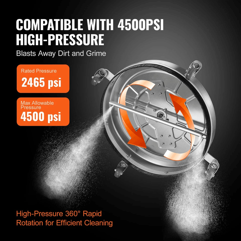Pressure Washer Surface Cleaner With Wheels  Dual Handles HeavyDuty Power Washer Attachment For Dri 3