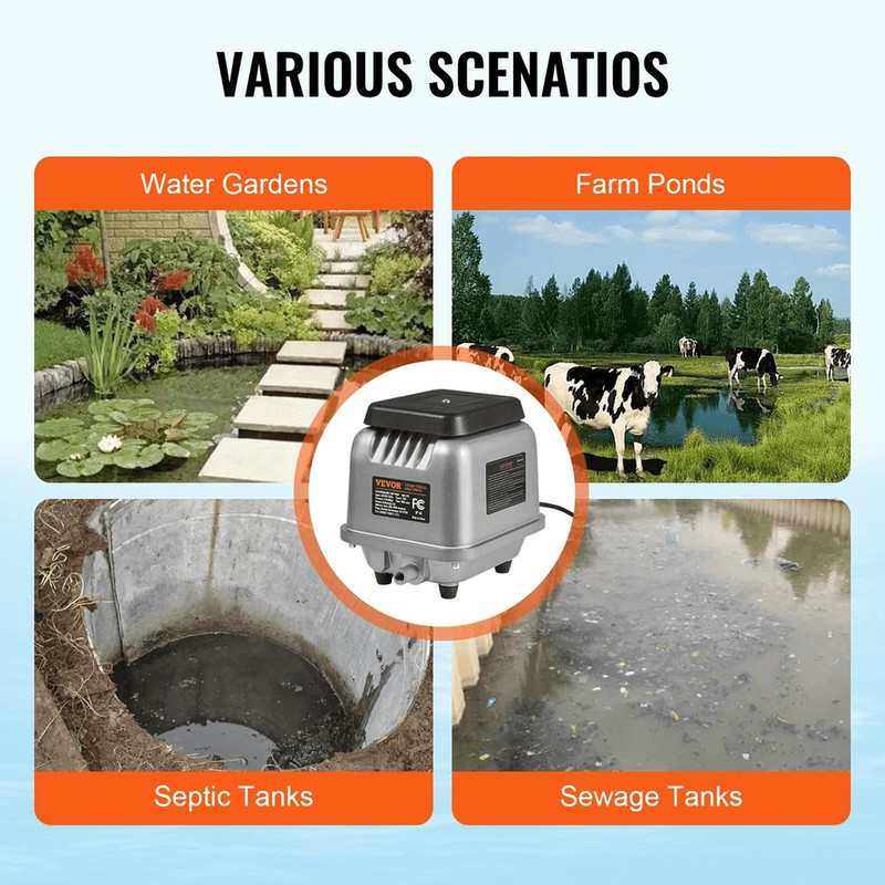 Linear Air Pump Septic Aerator For 12 Acre 10ft Deep Pond Aeration System 5