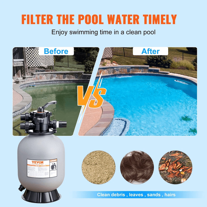 Premium Pool Sand Filter For AboveInground Pools 7 Way Valve For Superior Water Clarity 4