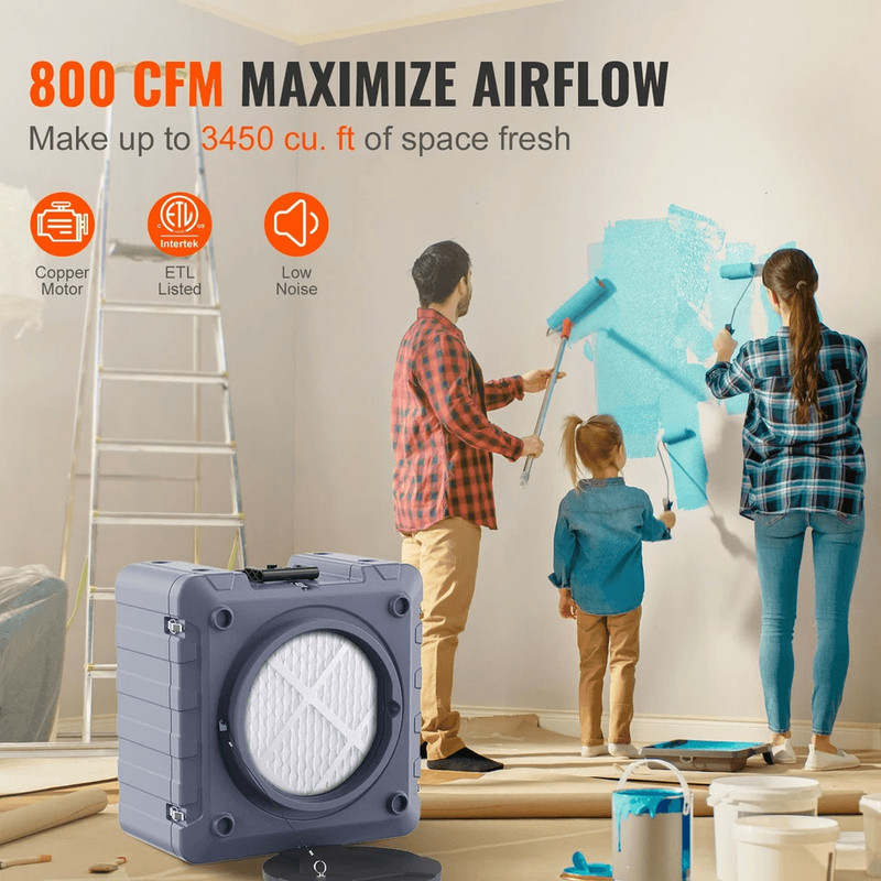 Air Scrubber With 3 Stage Filtration Stackable Negative Air Machine For Industrial  Commercial Use 3
