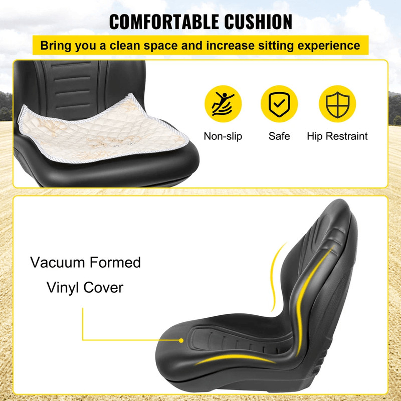 Universal Tractor Seat Vinyl Forklift Seat Waterproof With Drain Hole Compatible With Yamaha Inclu 0