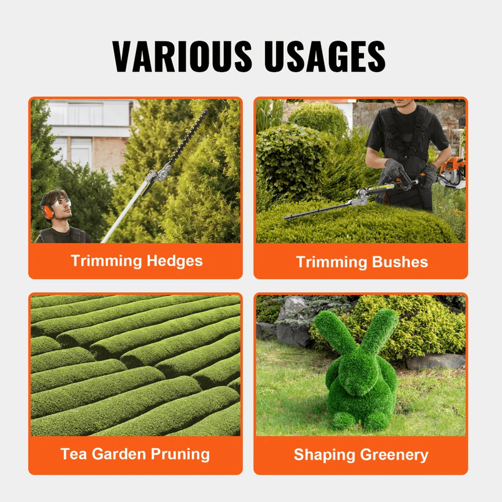 Gas Hedge Trimmer Powerful GasPowered Pole Trimmer With Adjustable Head For Shrubs  Bushes 5