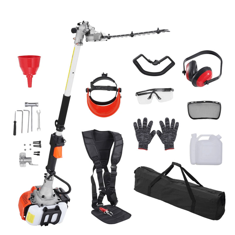 Gas Hedge Trimmer Powerful GasPowered Pole Trimmer With Adjustable Head For Shrubs  Bushes 0