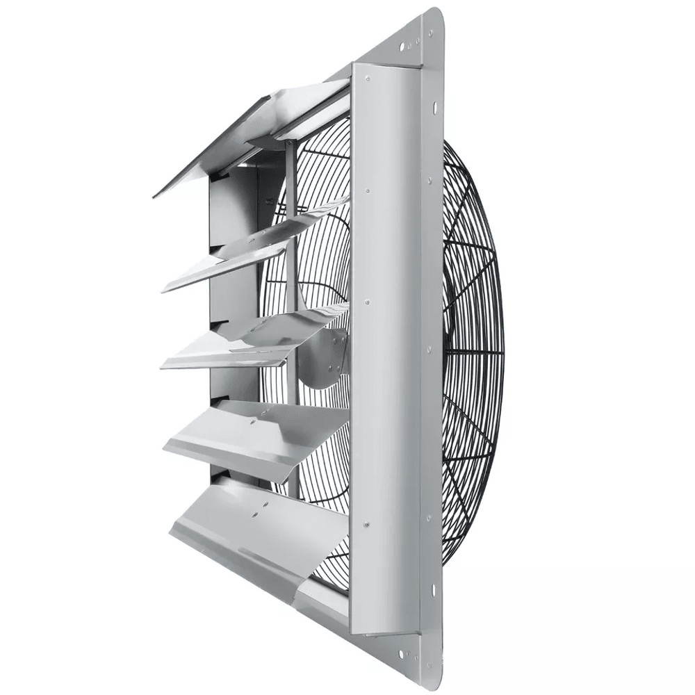 24 Shutter Exhaust Fan 3320 CFM Wall Mounted Aluminum Ventilation Fan For Shop Garage Attic Greenho 8