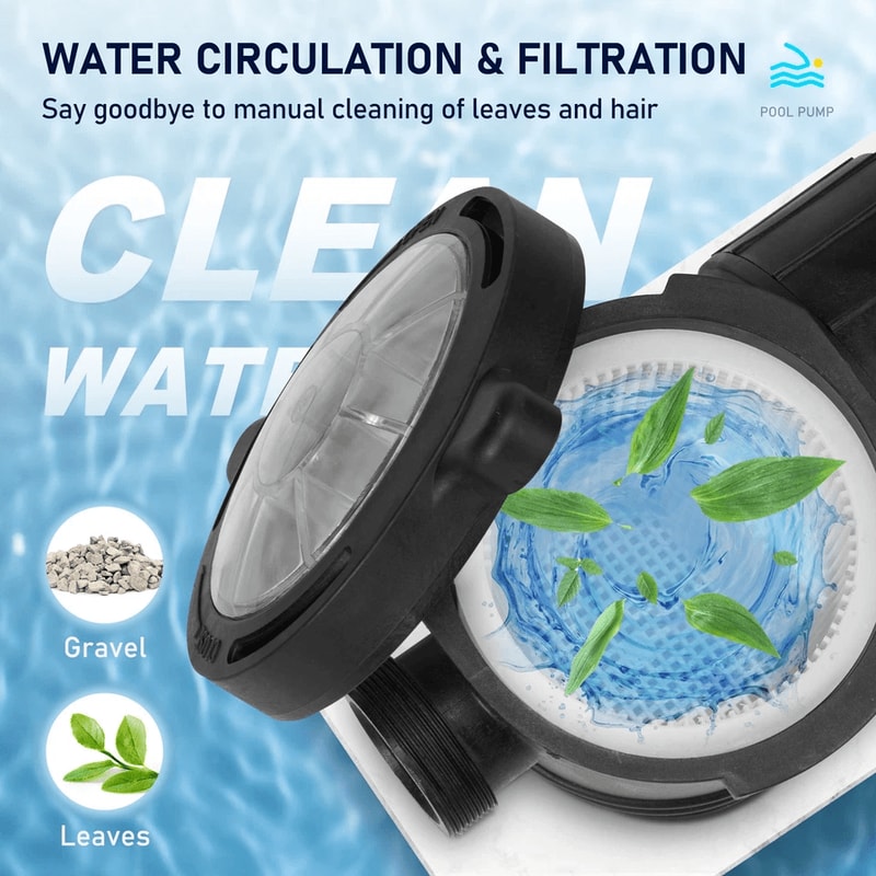 Above Ground Swimming Pool Pump 88 GPH Flow Rate BuiltIn Strainer For Clean Water Quiet Durable Op 4