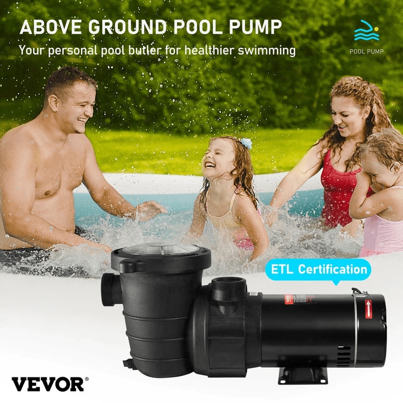 Above Ground Swimming Pool Pump 88 GPH Flow Rate BuiltIn Strainer For Clean Water Quiet Durable Op 1