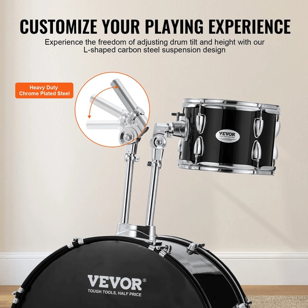 VEVOR Adult Drum Set 5Piece Drum Kit With Throne Cymbals Pedal Stand Beginner To Professional Aco 6