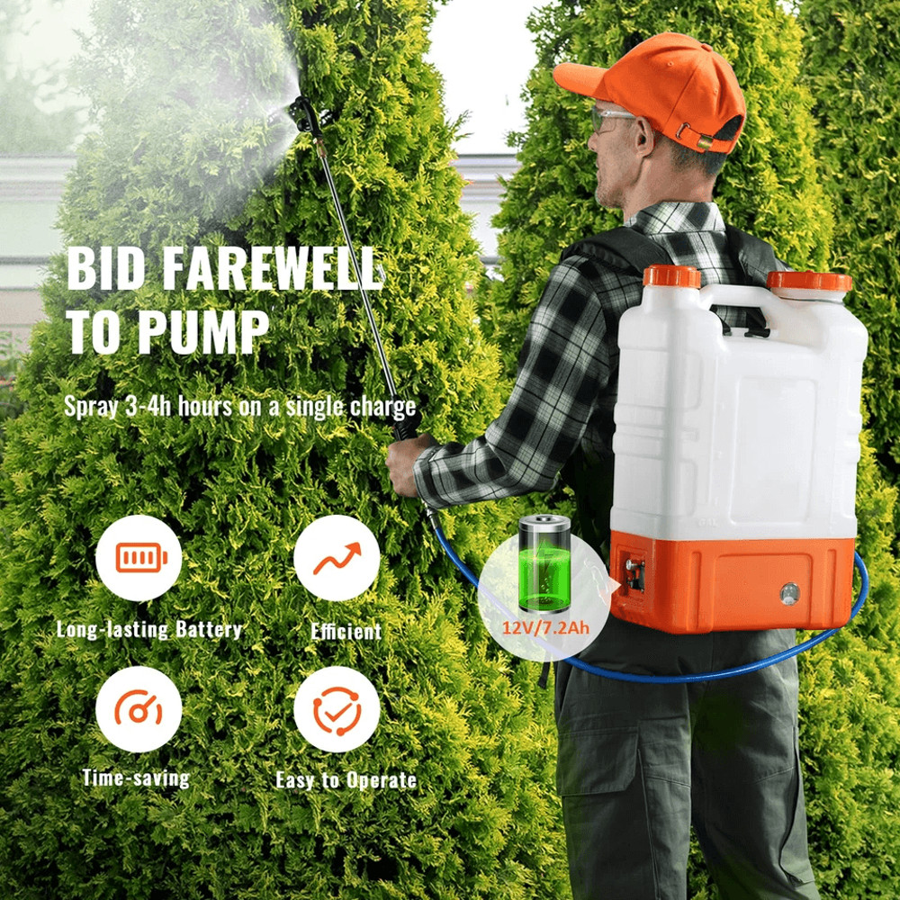 Battery Powered Backpack Sprayer With Wheels Adjustable Pressure 12V Battery Multiple Nozzles 2