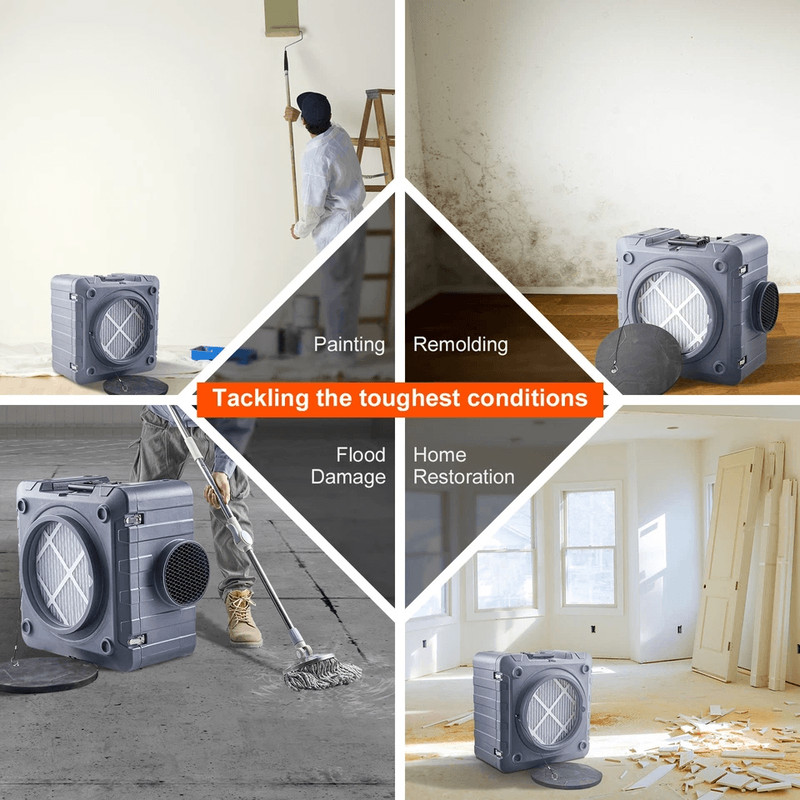 Air Scrubber With 3Stage Filtration HEPA Stackable Negative Air Machine 550 CFM  Commercial Grade A 6