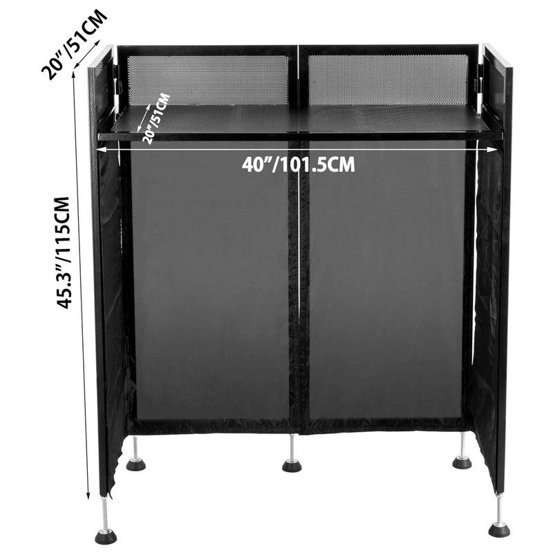 Foldable DJ Event Facade Booth Black Scrim Metal Frame With Table Top Ideal For Mobile DJs Events 6