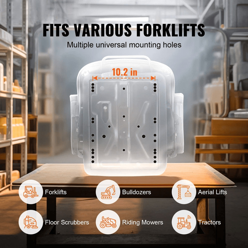 Universal Forklift Seat  Adjustable Tractor Seat With Armrests Seatbelt  Shock Absorption 3