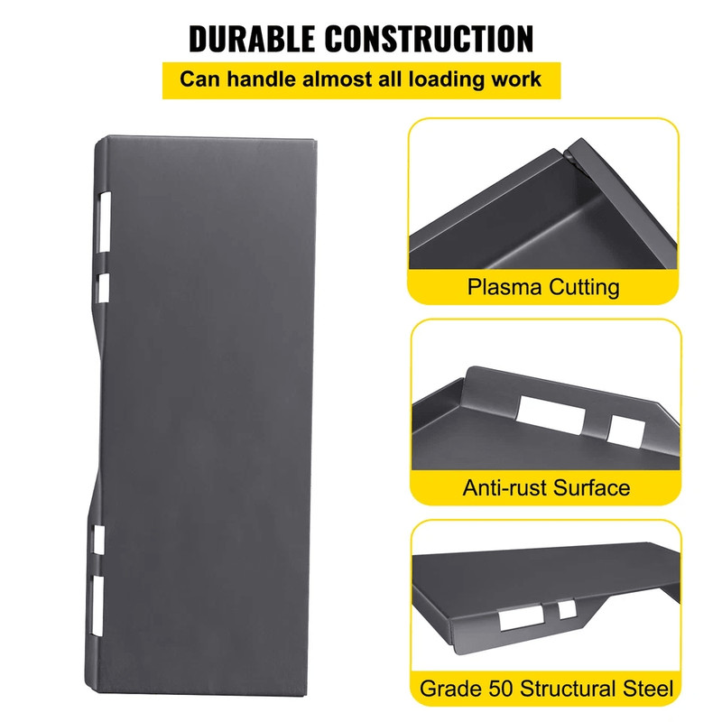 Thick Skid Steer Mount Plate Adapter  HeavyDuty Quick Tach Attachment For Loaders  Tractors 2