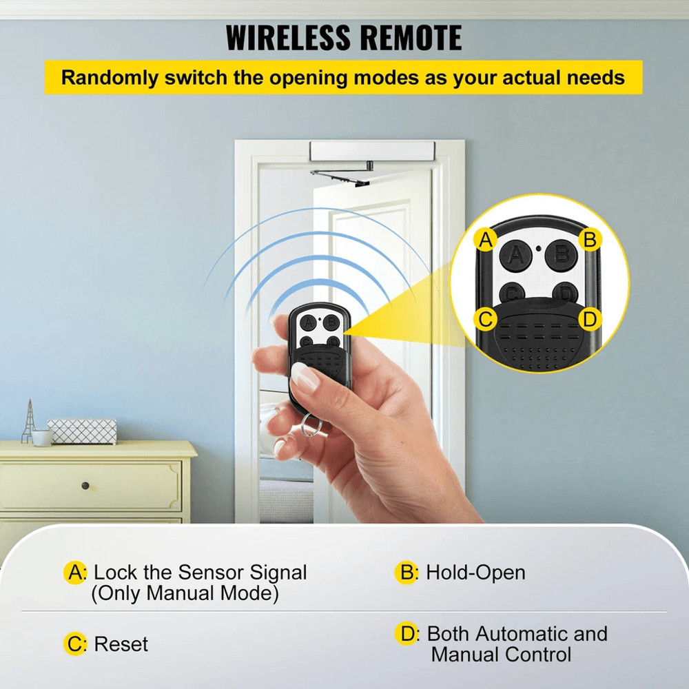 Automatic Swing Door Opener Handicap Door Opener W Wireless Controller Electric Door Opener Kit For 5