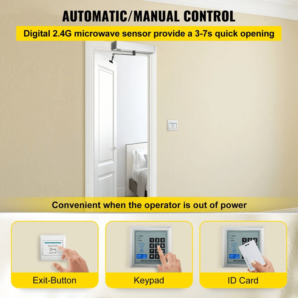 Automatic Swing Door Opener Handicap Door Opener W Wireless Controller Electric Door Opener Kit For 6