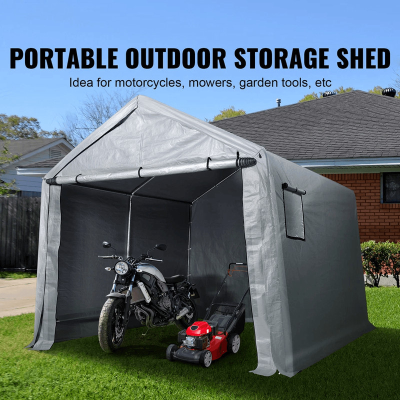 HeavyDuty Portable Storage Shelter Garage Shed Tent Outdoor Zipper Carport For Vehicles Tools  Equi 1