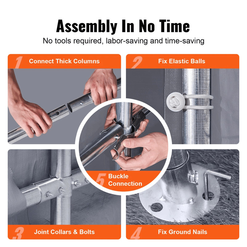 HeavyDuty Portable Storage Shelter Garage Shed Tent Outdoor Zipper Carport For Vehicles Tools  Equi 6