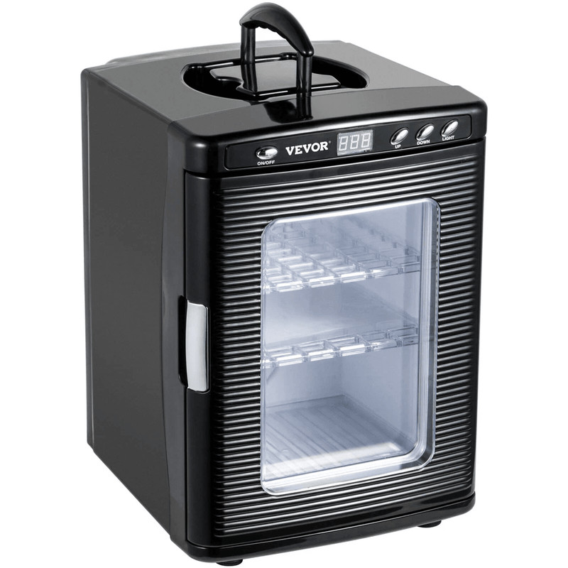 VEVOR 25L Black Reptile Egg Incubator 260C Scientific Lab Hatcher With LED Display Dual Power For 8