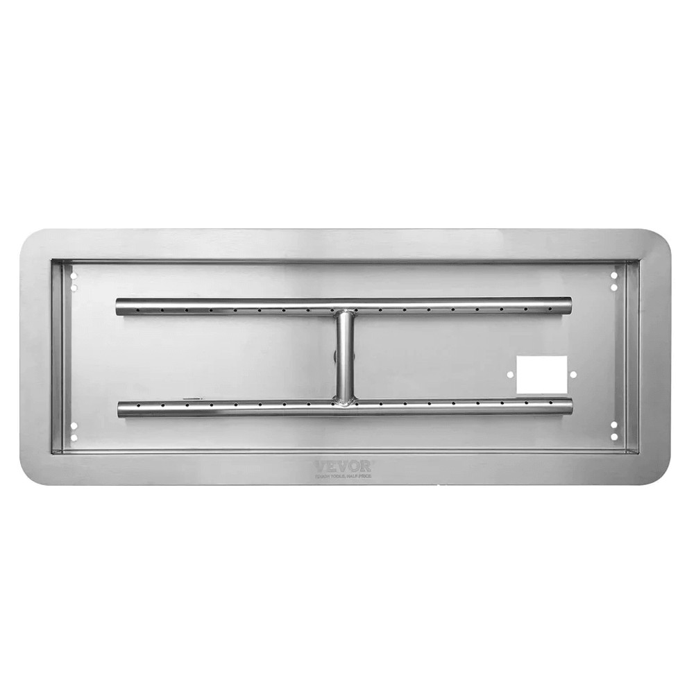 Dropin Fire Pit Pan With HShape Burner Kit  150000 BTU Stainless Steel Propane  Natural Gas Firepla 7