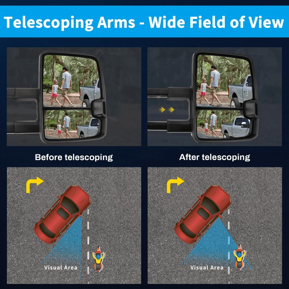 Power Heated Tow Mirrors For Chevy Silverado Sierra Pair With Turn Signal Manual Folding 7