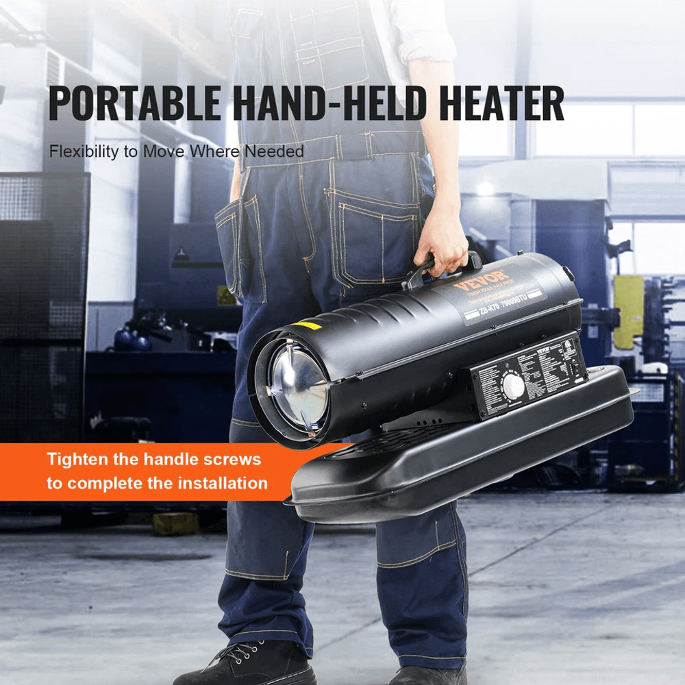 Portable Kerosene Forced Air Heater IndoorOutdoor Use 5Gallon Tank ThermostatControlled Heater For  6