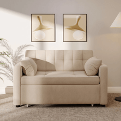 modern convertible sofa bed sleeper loveseat, pull out couch for small living room, guest room, or apartment use