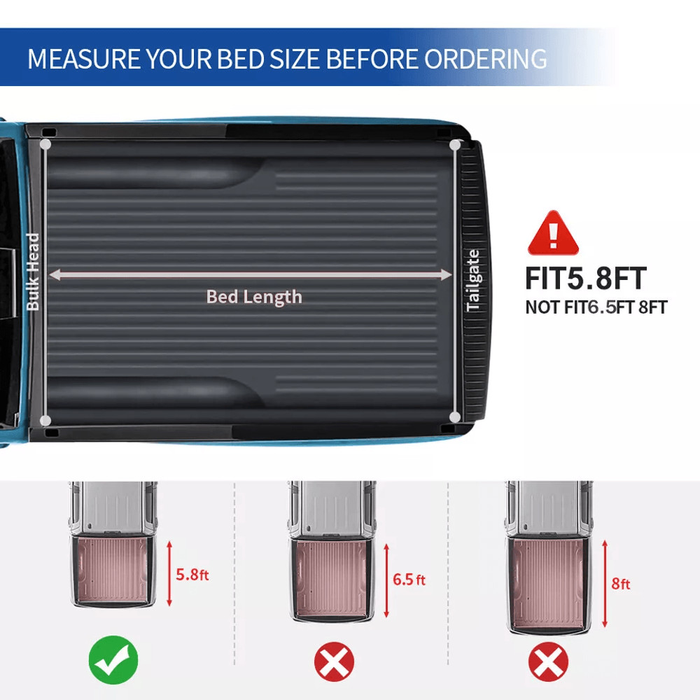 TriFold Cover For Chevy Silverado GMC Sierra 1500 Fleetside Truck Bed Soft Folding Pickup Bed Cove 1