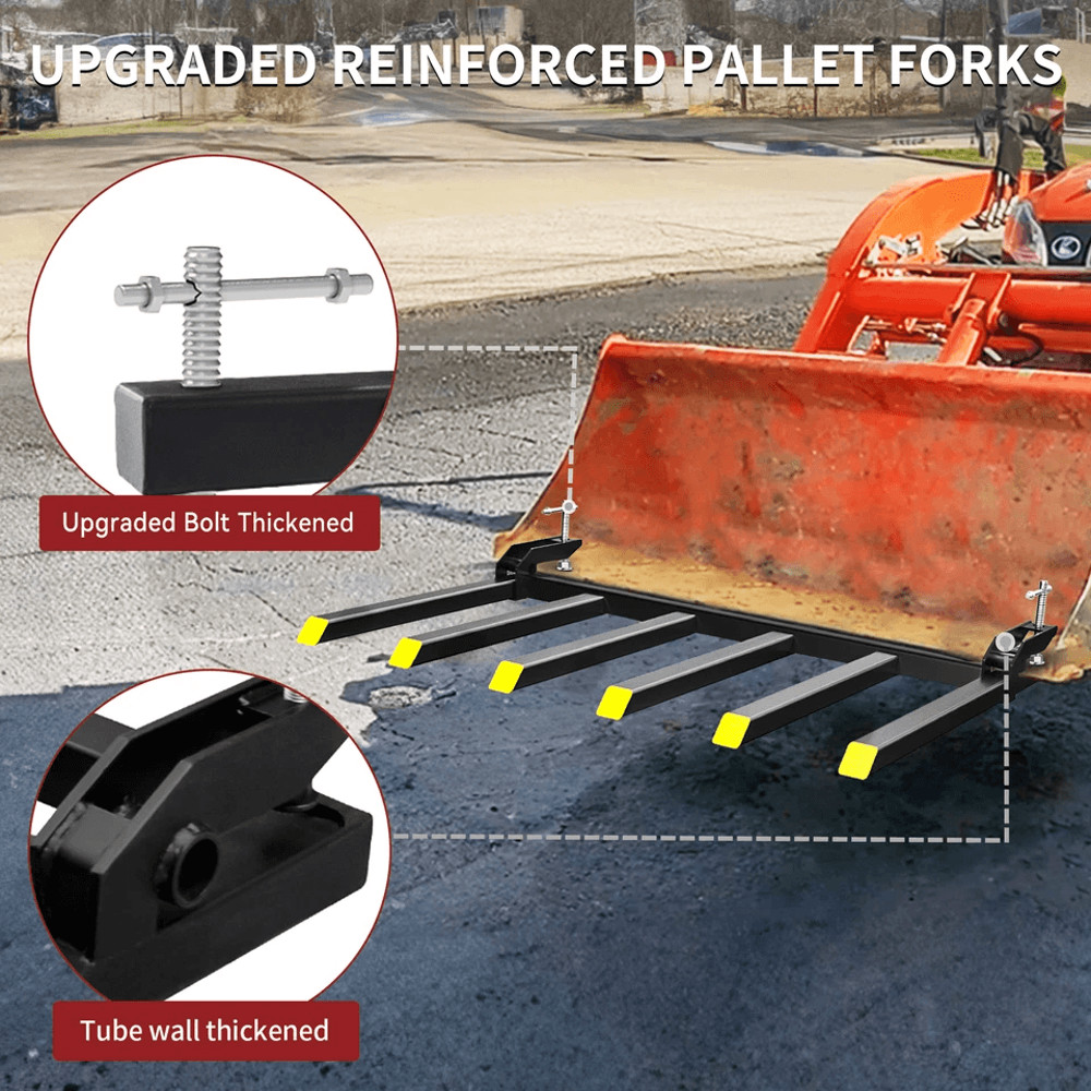 21 Fork Length 4000LBS ClampOn Debris Forks For 60 Skid Steer Buckets  HeavyDuty Attachment 2
