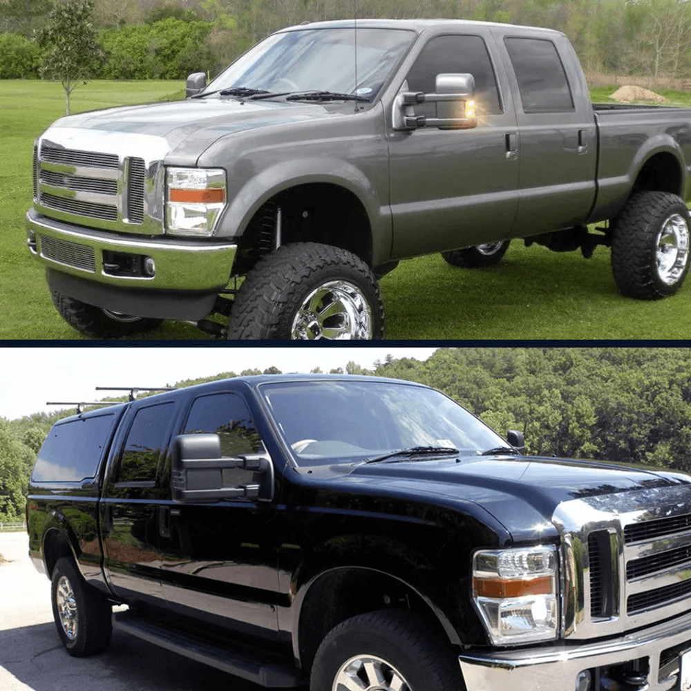 Power Heated Tow Mirrors For Ford Super Duty Smoke Turn Signal Side Mirrors Towing Upgrade W Black  9