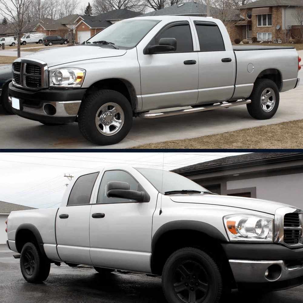 Power Heated FlipUp Tow Mirrors Pair For Dodge Ram Manual Folding Black 6