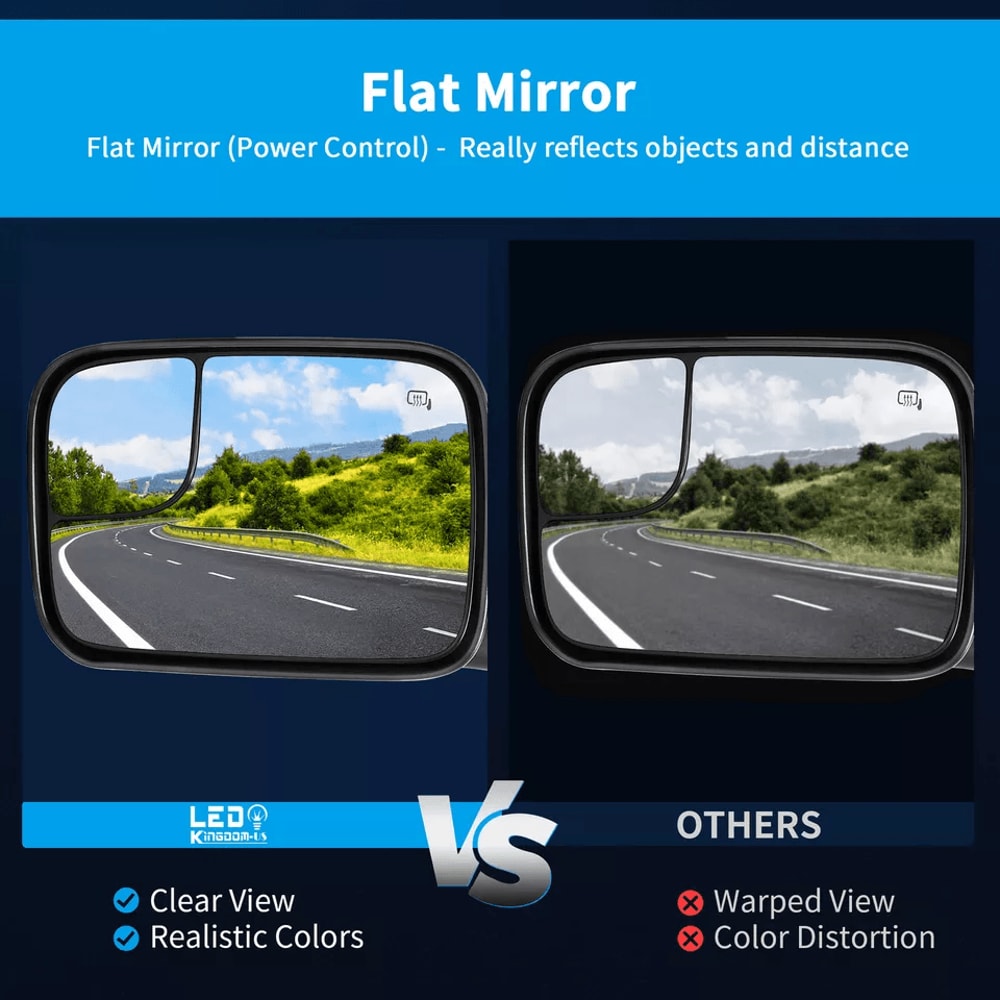 Power Heated FlipUp Tow Mirrors Pair For Dodge Ram Manual Folding Black 4