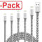 5 Pack Heavy Duty Fast Charger Cables For IPhone Durable Nylon Braided Charging Cord 0