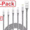 5 Pack Heavy Duty Fast Charger Cables For IPhone Durable Nylon Braided Charging Cord 4