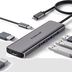 usb-c hub adapter, type c to usb, 4k hdmi, pd charging, compatible with iphone, macbook pro/air