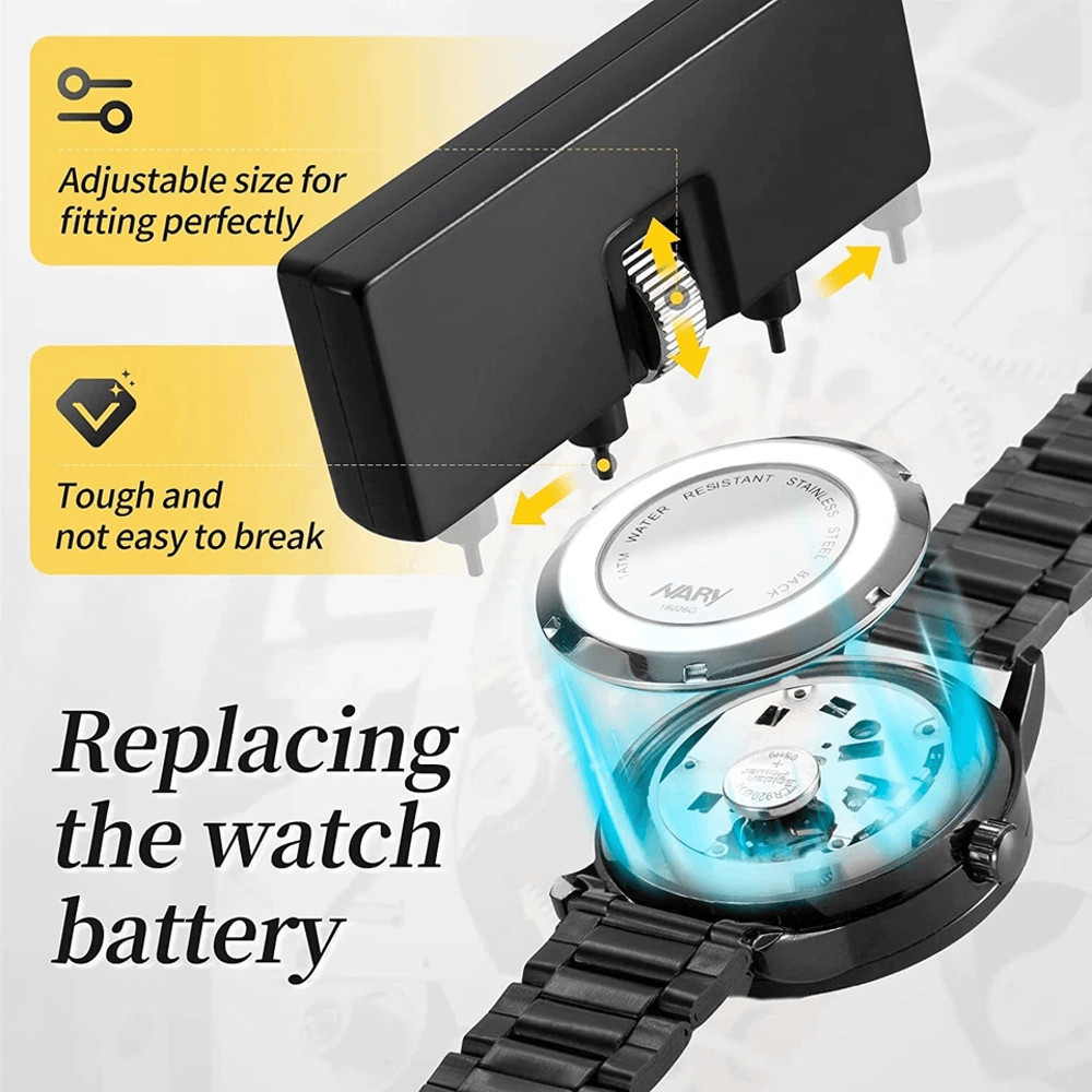 Complete Watch Repair Kit For Watchmaker Back Case Remover Link Pin Opener Spring Bar Tool Included 6