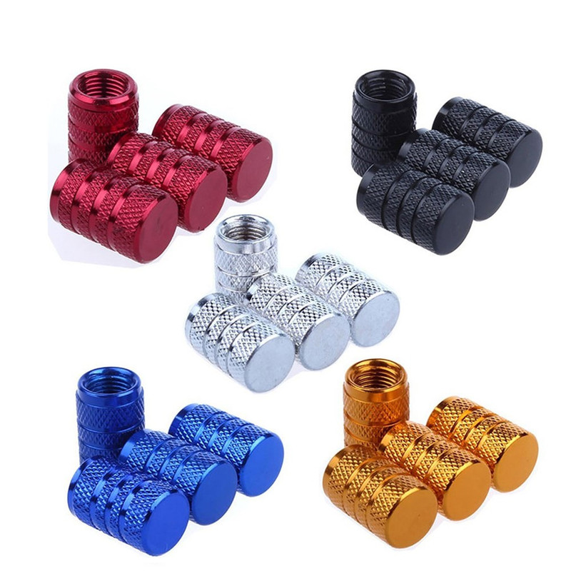 Aluminum Tire Wheel Stem Air Valve Caps Knurling Style Universal Fit For Cars Trucks  Motorcycles 2