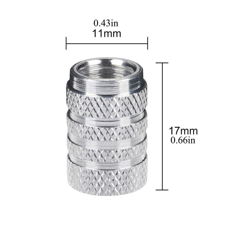 Aluminum Tire Wheel Stem Air Valve Caps Knurling Style Universal Fit For Cars Trucks  Motorcycles 3