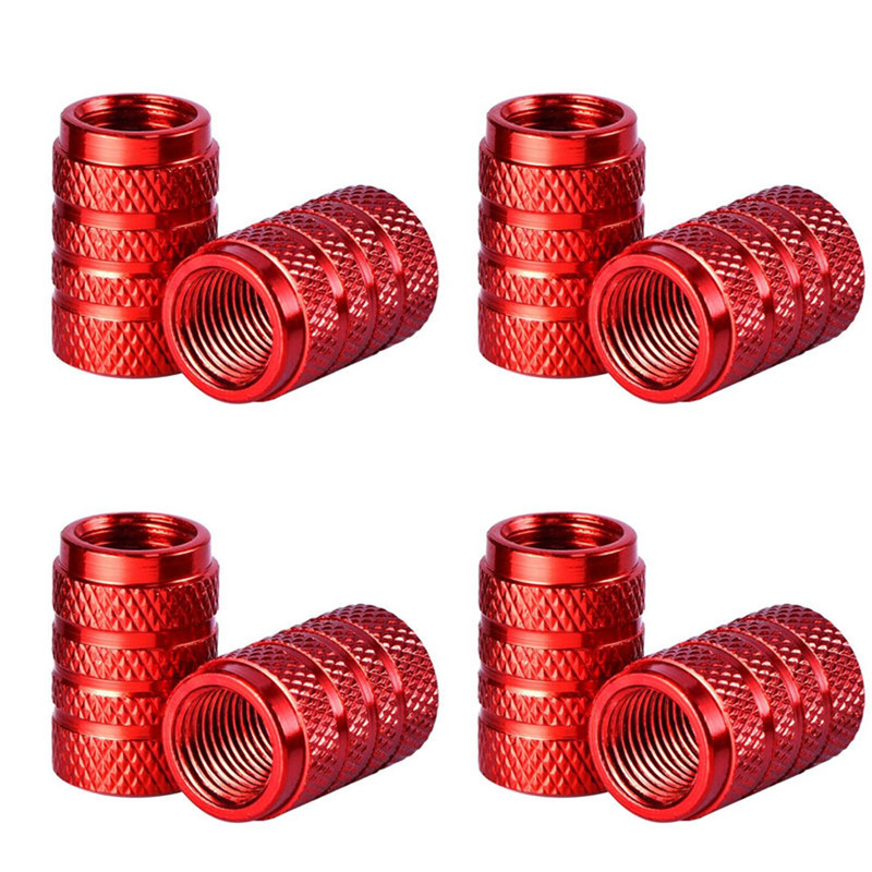 Aluminum Tire Wheel Stem Air Valve Caps Knurling Style Universal Fit For Cars Trucks  Motorcycles 4