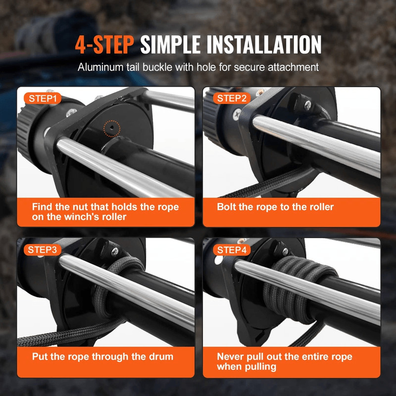 Synthetic Winch Rope Breaking Strength Winch Line Cable For SUV Truck Off Road Recovery 6