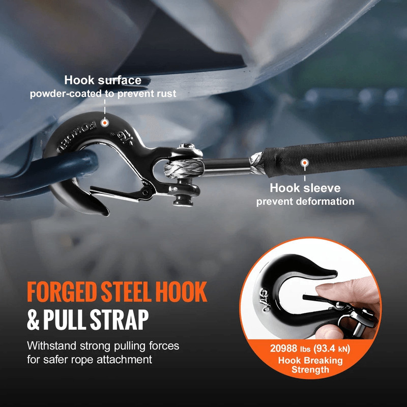 Synthetic Winch Rope Breaking Strength Winch Line Cable For SUV Truck Off Road Recovery 2