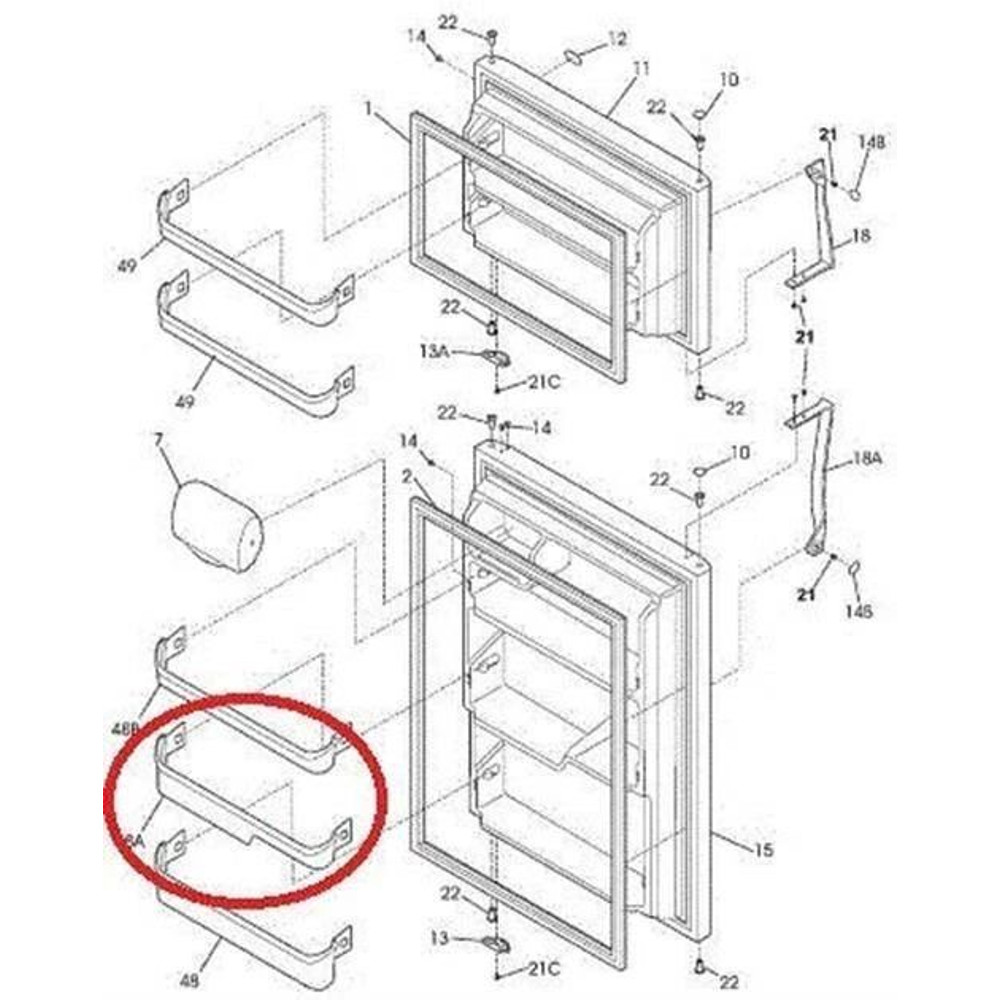 Middle Door Bin Compatible With Frigidaire Or Kenmore Refrigerator 240337901 Replacement White Frid 0