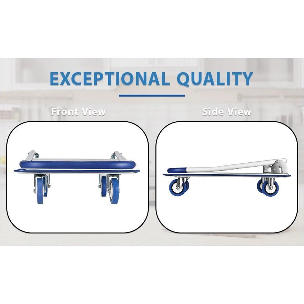 HeavyDuty Folding Hand Truck Dolly Cart With 330lbs Capacity Compact Luggage Cart Moving Trolley 0