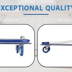 heavy-duty folding hand truck dolly cart with 330lbs capacity – compact luggage cart & moving trolley with 4 wheels